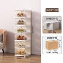 Axyaa Stackable Shoe Organizer Cabinet Drop Front Plastic Foldable Shoe Storage Box