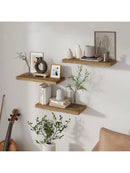 Axyaa Rustic Wood Floating Wall Shelf for Stylish Home Decor and Storage