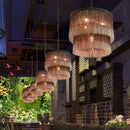 Axyaa Countryside Tassel LED Pendant Chandelier - Home Decor Light for Living Room