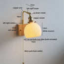 Axyaa LED Wall Light Mirror Ceramic Glass Wood Decor Home Lighting
