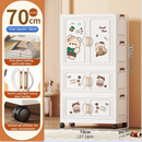 Axyaa 70cm Cartoon Storage Box with Rolling Wheels - Bedroom/Living Room Organization