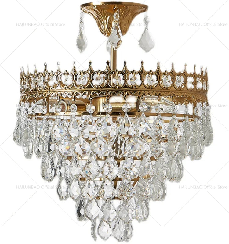 Axyaa Romantic Crystal Chandelier, Elegant Light Luxury for Living Room & Dining Room