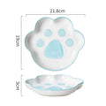 Axyaa Cute Cat Claws Ceramic Meal Grids Plates for Creative Fat Reduction