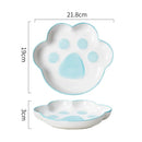 Axyaa Cute Cat Claws Ceramic Meal Grids Plates for Creative Fat Reduction