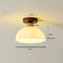 Axyaa Modern Glass LED Ceiling Lamp Copper Walnut for Home Decor