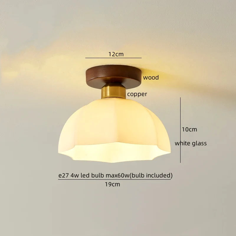 Axyaa Cream LED Ceiling Lamp Halloween Decor Cotton Nordic Lights Fixtures