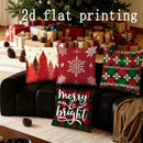 Axyaa Christmas Patterned Pillow Covers for Sofa, Bedroom, Car - Rectangular Cushion