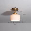 Axyaa Green Glass Copper LED Ceiling Lights for Home Lighting, Bedroom, Corridor, Living Room