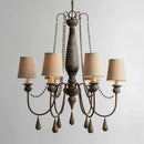 Axyaa Retro Princess Chandelier: Wood Pendant Light for Living, Bedroom, Dining Room