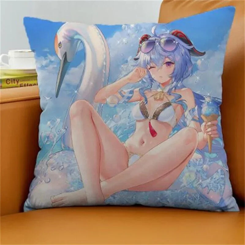Axyaa Gan Rain Anime Cushion Cover for Stylish Home Decor