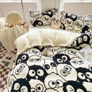 Axyaa Cartoon Print Dual Use Blanket in Milk Velvet & Cashmere for Winter and Spring