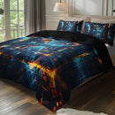 Axyaa Tech Space Plaid Duvet Cover Set – High-definition Print, All Seasons