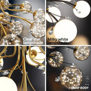 Axyaa LED Glass Ball Chandelier: Luxury Nordic Ceiling Light for Home Decor