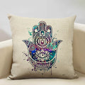 Axyaa Hamsa Cushion Cover, Mandala Sofa Pillow Case, 45x45cm