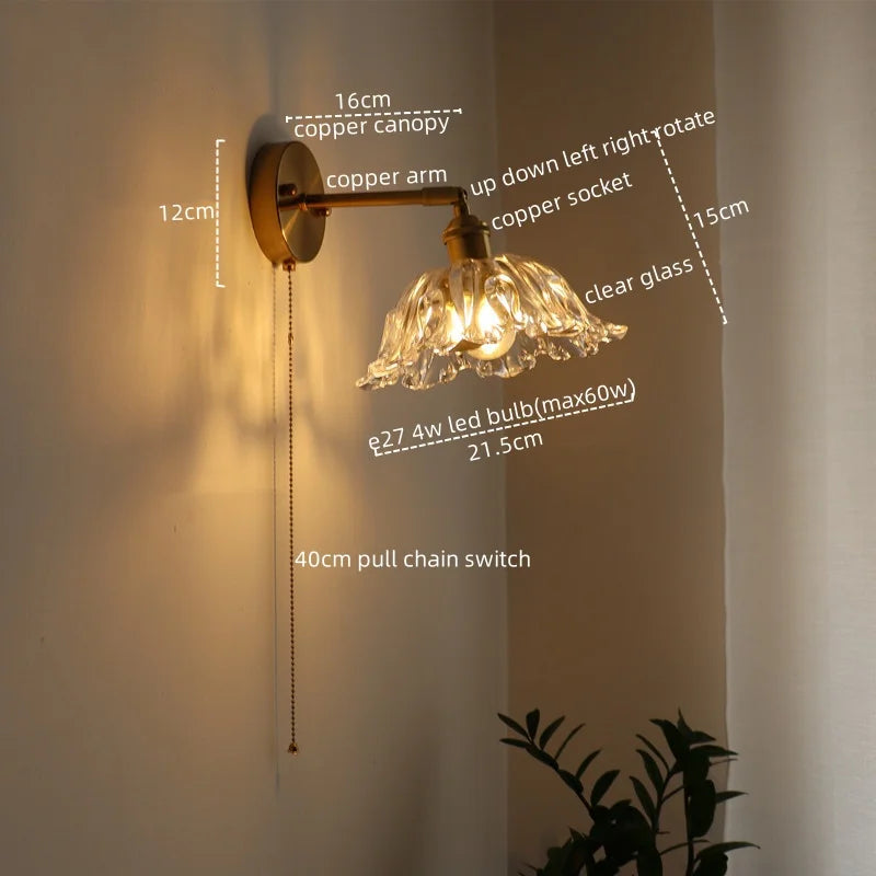 Axyaa Nordic LED Wall Lamps: Modern, Bedroom, Restaurant, Bathroom, Stair Light, Pull Chain Switch