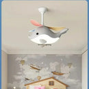 Axyaa Nordic Airplane & Fish Fan Pendant Light: Children's Bedroom Chandelier
