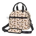 Dachshund Print Insulated Lunch Bag by Axyaa - Waterproof Thermal Tote with Adjustable Strap