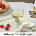 Axyaa Green Ball Stemmed Red Wine Glass - Short Stem Cocktail Goblet