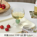 Axyaa Green Ball Stemmed Red Wine Glass - Short Stem Cocktail Goblet