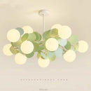 Axyaa Magic Beans Green Leaf Chandelier - Modern French Ceiling LED Hanging Lamp for Kids & Living Room