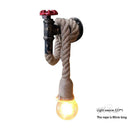 Axyaa Retro Water Pipe Wall Lamp Vintage Hemp Rope Sconce Industrial Lighting