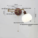 Axyaa Modern Wood Swing Arm LED Wall Lights with Pull Chain Switch