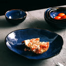 Axyaa Blue Ceramic Tableware Set - Steak Plate, Salad Bowl, Fish Plate, Sauce Dish