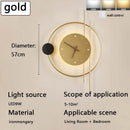 Axyaa Scandinavian Clock Wall Lamp LED Lighting for Living Room Bedroom Decor