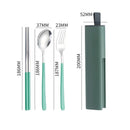 Axyaa Stainless Steel Travel Utensils Set with Case and Chopsticks, Portable Flatware