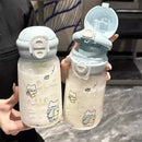 Axyaa Kawaii Matcha Coffee Tumbler 500ml - BPA-Free Cute Straw Cup for Kids & Women