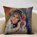 Axyaa New Mexico Painter Self Portrait Cushion Cover - Decor Pillowcase for Home Office