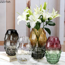 Axyaa Geometric Glass Vase Art Decor Flower Vessels Dried Flower Arrangement Craft