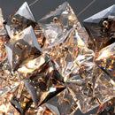 Axyaa Mid Century Square Crystal Chandelier LED Pendant Lamp for Home Décoration