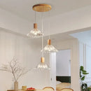 Axyaa Solid Wood Glass Pendant Light for Bedroom Living Room Restaurant