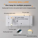 Axyaa LED Wall Lights with Wireless Charger, USB Interface, Minimalist Design for Living Rooms & Bedrooms