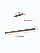 Axyaa Modern Walnut Wood Bar Pendant Lights - Adjustable Height Hanging Light