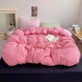 Axyaa Washed Cotton Bedding Set: Duvet Cover, Pillowcase, Top Sheet