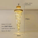 Axyaa Luxury Modern Crystal Chandelier - Black/Gold Loft Lighting Fixture