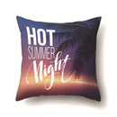 Axyaa Summer Coconut Tree Beach Sun Scene Pillow Cover 45x45cm