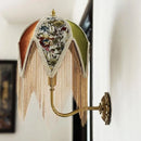 Axyaa Vintage Fabric Tassel LED Wall Lamp – Copper Arm Design