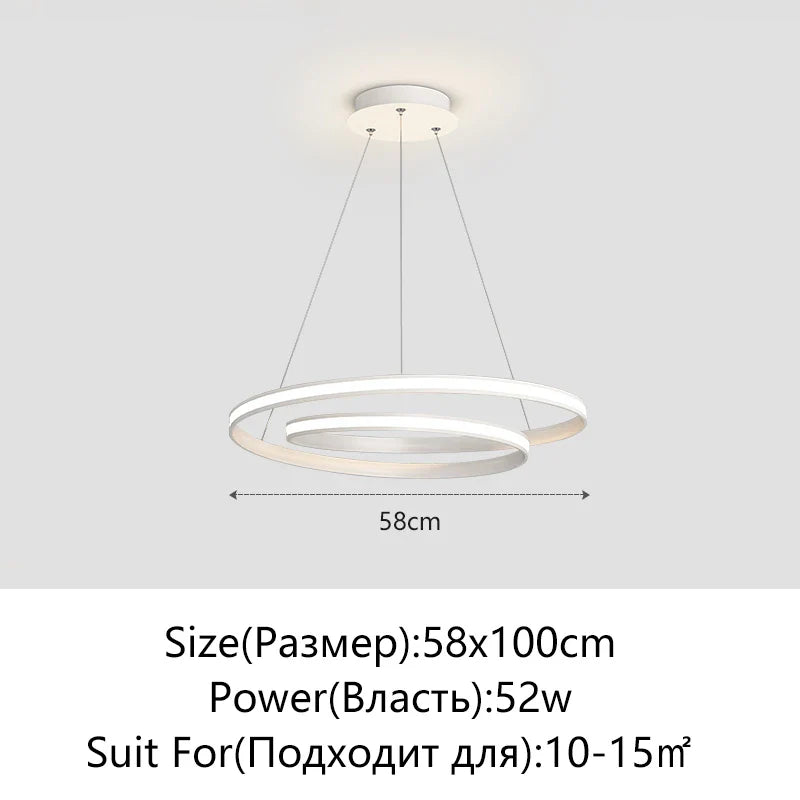 Axyaa Circular White LED Pendant Lamp for Home, Living Room, Dining Room, Bedroom