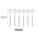 Axyaa Stainless Steel Mini Teaspoon Set - Set of 6 Silver Stirring Spoons