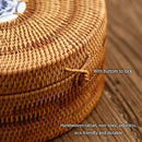 Axyaa Handwoven Rattan Storage Box Tea Food Container Organiser.