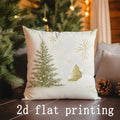Axyaa Christmas Tree & Ornament Printed Pillow Covers for Sofa, Bedroom, Car