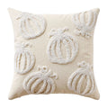 Axyaa Halloween Pumpkin Graphic Circle Velvet Embroidered Throw Pillow Case