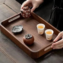 Axyaa Walnut Wood Tray: Luxury Tea & Coffee Dessert Serving Tray for Home Décor & Storage