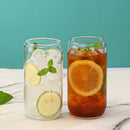 Axyaa 16oz Clear Glass Straw Cup Set with Colorful Lids - Reusable Drinkware for Coffee and Tea