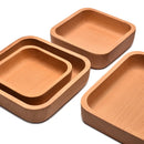 Axyaa Wooden Fruit Salad Bowl Plate, Retro Tableware Tea Tray, Dessert Snack Plate