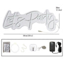 Axyaa Let's Party Neon Sign Cool White Background Party Lights/Event Atmosphere Decoration