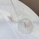 Axyaa Butterfly Glass Cup: Transparent Sphere Tea Girl Cup, High Aesthetic & Heat-resistant